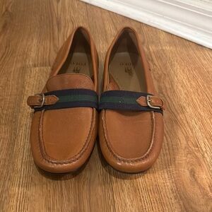 Brown Polo Leather Loafers with Strap